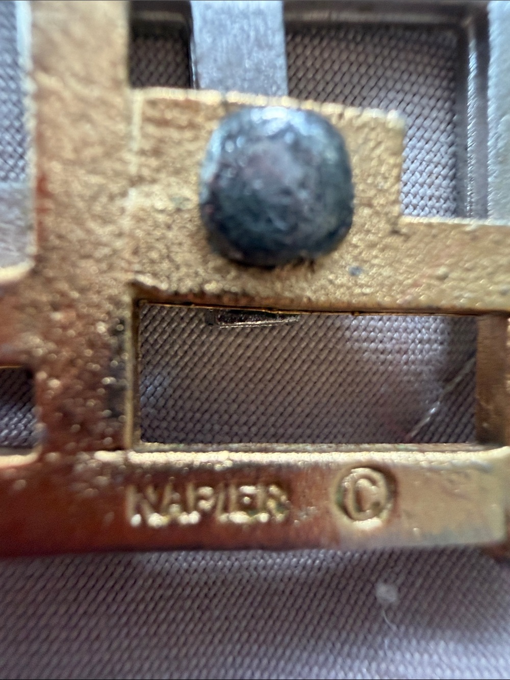 Napier Signed Vintage Gold & Silver Two-Tier Geometric Linked Statement Necklace - Picture 6 of 7